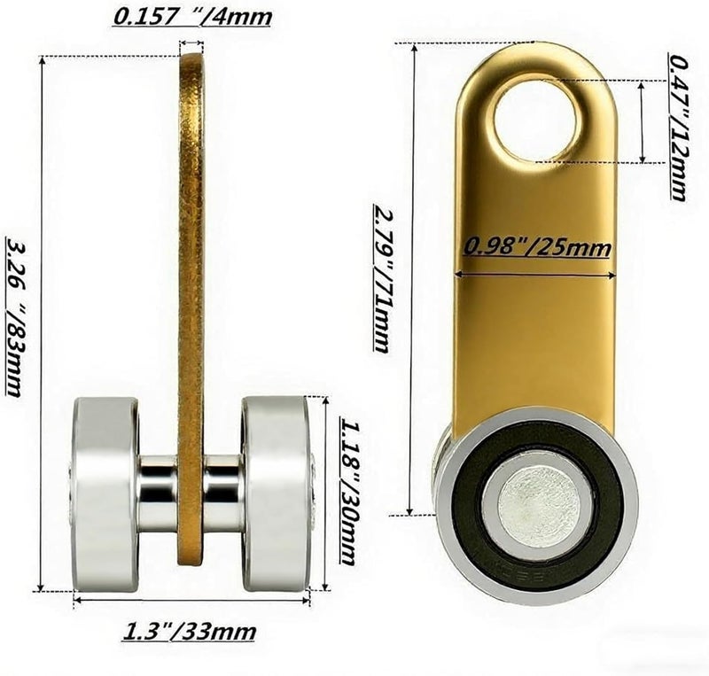 BiJun 2 Wheel Trolley Assembly Roller,Trolley Wheels Assembly for Use with 1-5/8" Wide and All1-5/8"or Taller Strut Channel 4pc - Image 3
